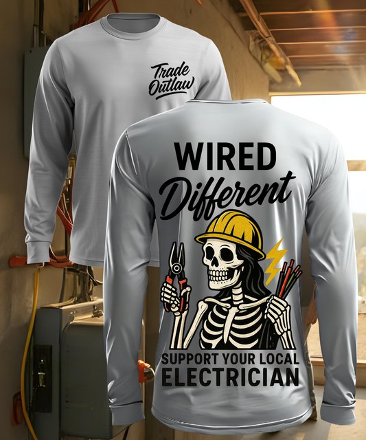 "Wired Different" Electrician - Tradeswoman - Long Sleeve