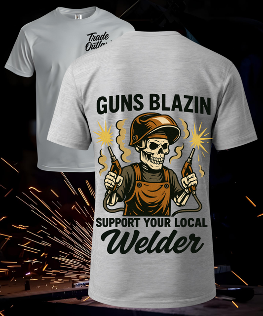 Guns Blazin’ – Welder T-Shirt