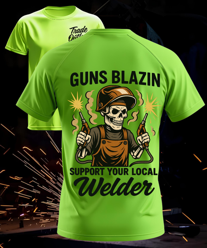 Guns Blazin’ – Welder T-Shirt
