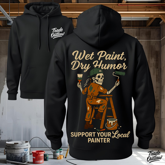 Painter "Wet paint, Dry humor" Her Hoodie