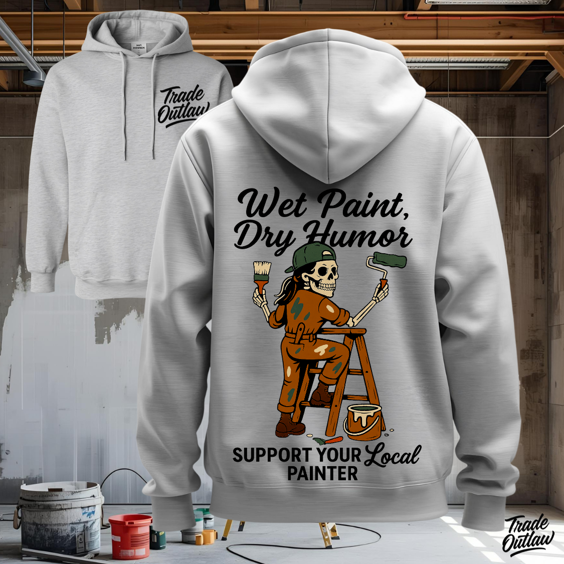 Painter "Wet paint, Dry humor" Her Hoodie