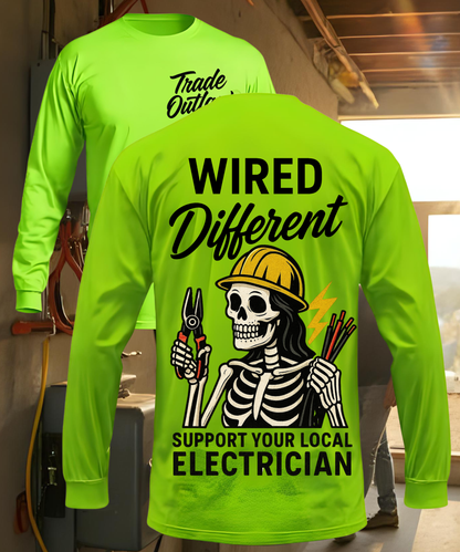 "Wired Different" Electrician - Tradeswoman - Long Sleeve