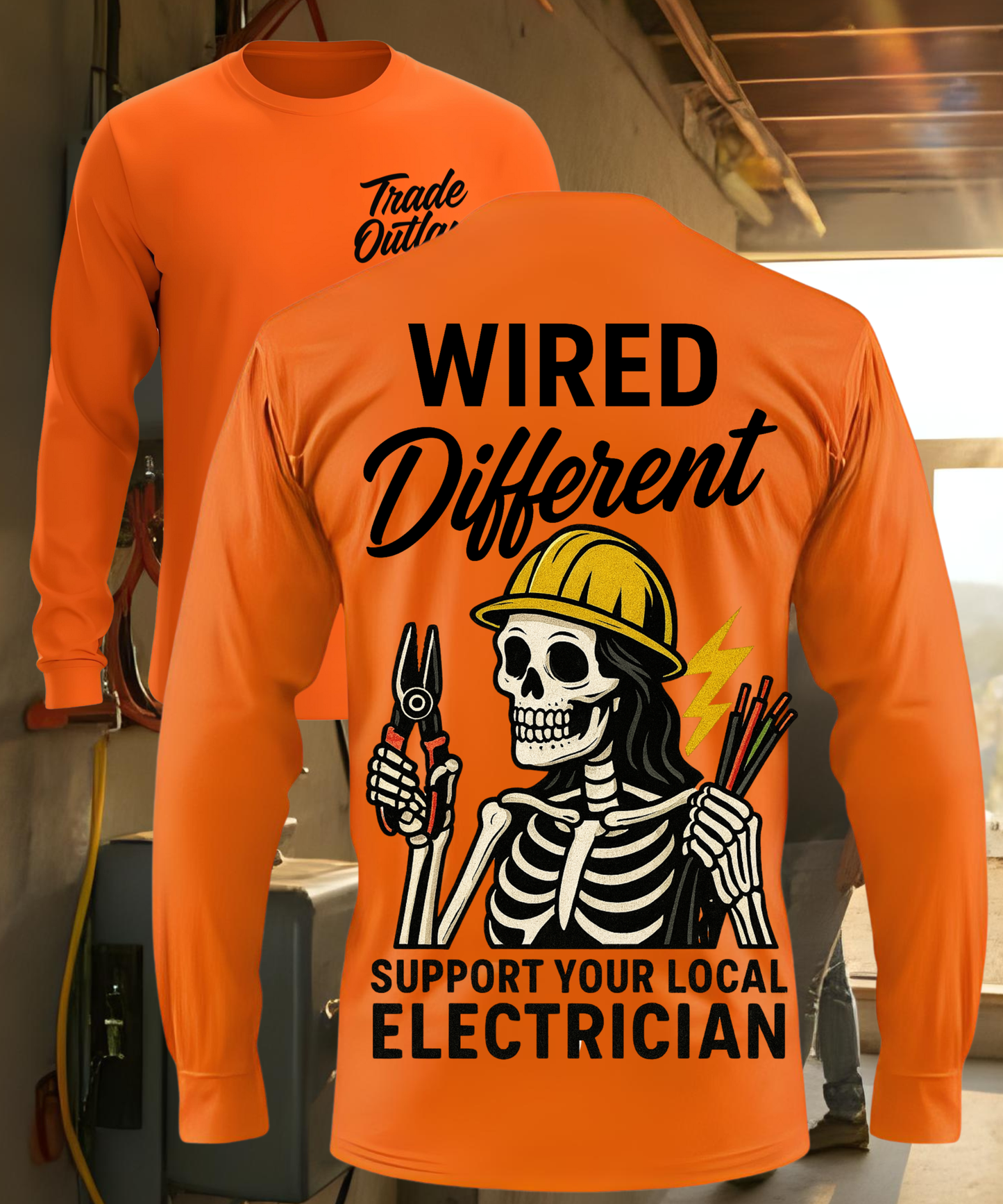 "Wired Different" Electrician - Tradeswoman - Long Sleeve
