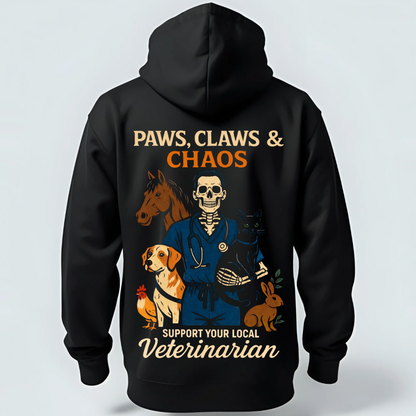 “Paws, Claws & Chaos” Veterinarian Hoodie