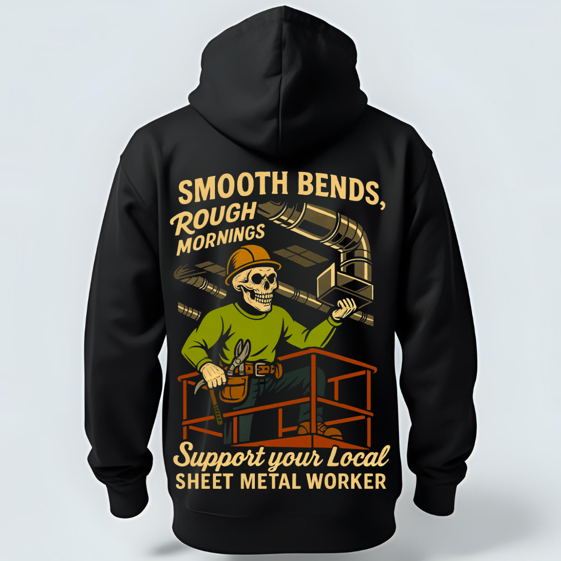Smooth Bends, Rough Mornings - Sheet Metal Hoodie