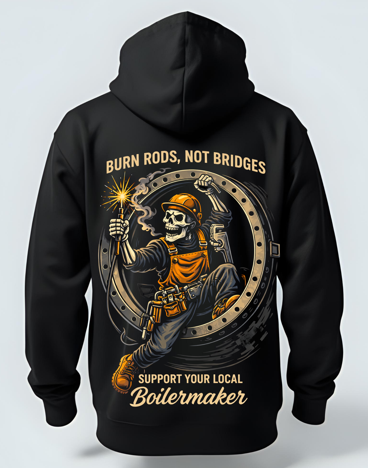 Burn Rods, Not Bridges – The Boilermaker Hoodie