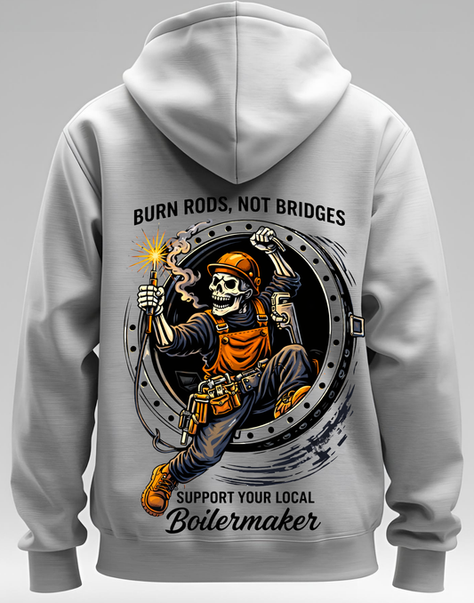 Burn Rods, Not Bridges – The Boilermaker Hoodie