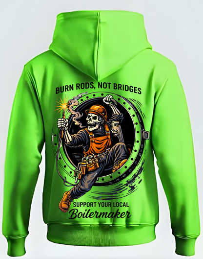 Burn Rods, Not Bridges – The Boilermaker Hoodie